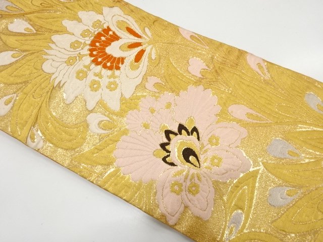 JAPANESEKIMONO / ANTIQUE TANGHUA / PEACOCK FEATHER PATTERN WOVEN NAGOY